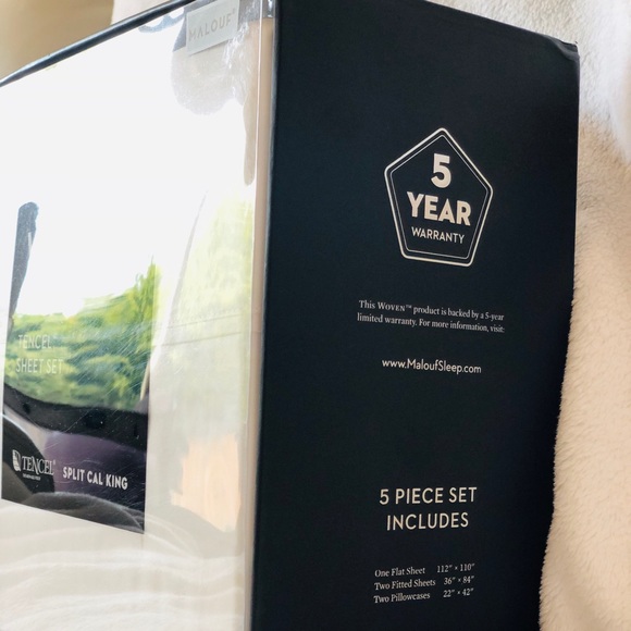 WOVEN TENCEL SPLIT CAL KING SHEET SET - Picture 3 of 6